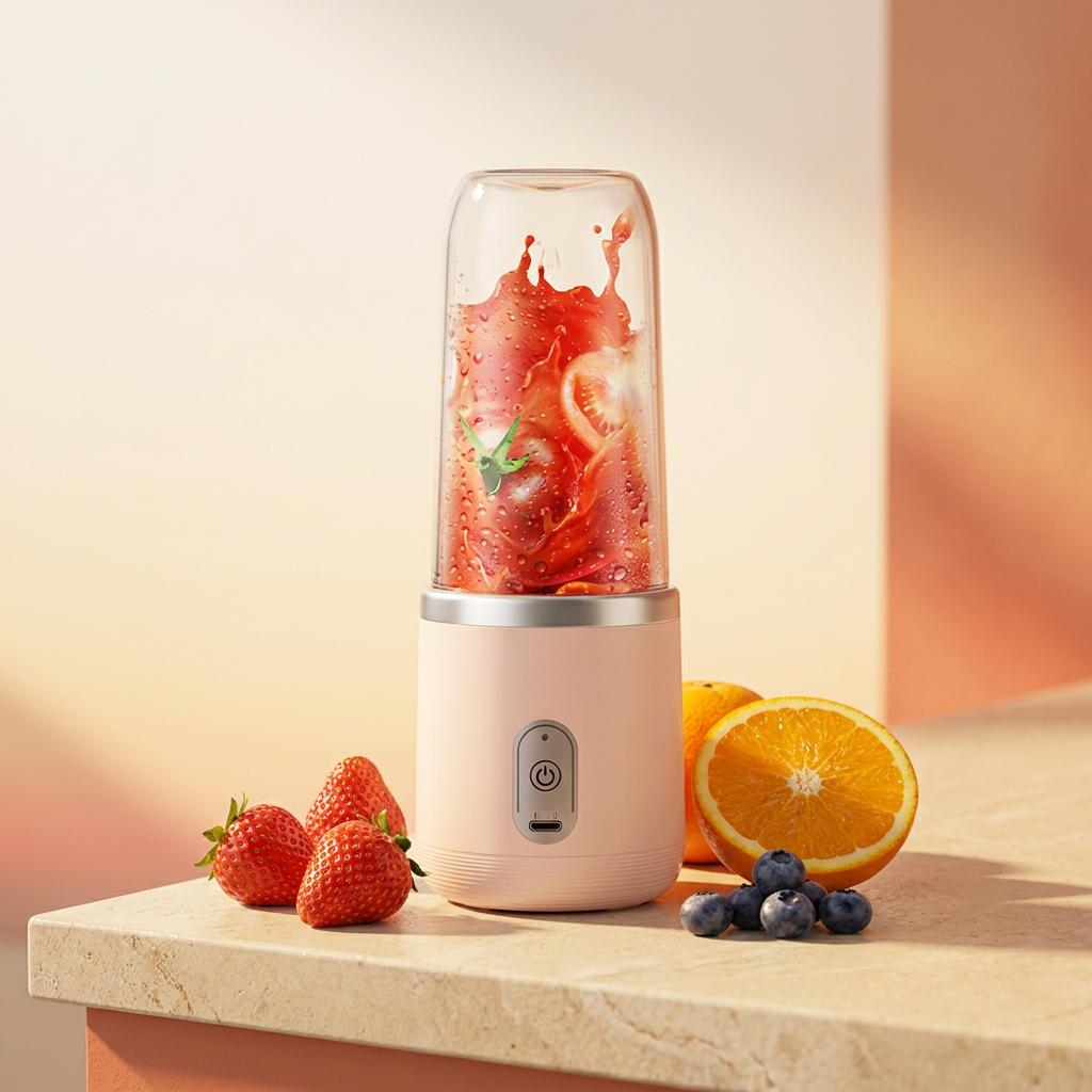 Mini Smoothie-Mixer mit frischen Früchten